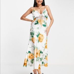 Silky smooth peach floral dress